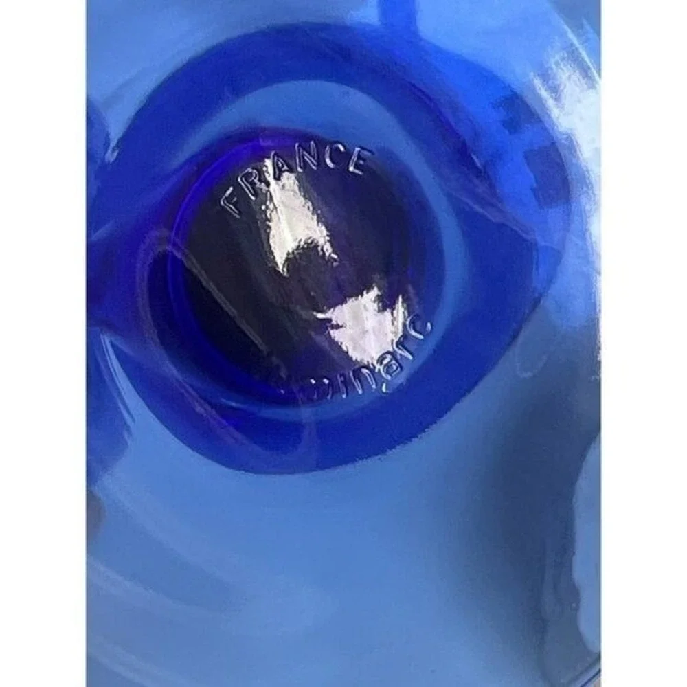 Luminarc France Cobalt Blue Crystal Goblets 3-6oz 3-8oz Barware Stemware 6‎